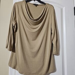 George Women's Beige Drape Neck Blouse